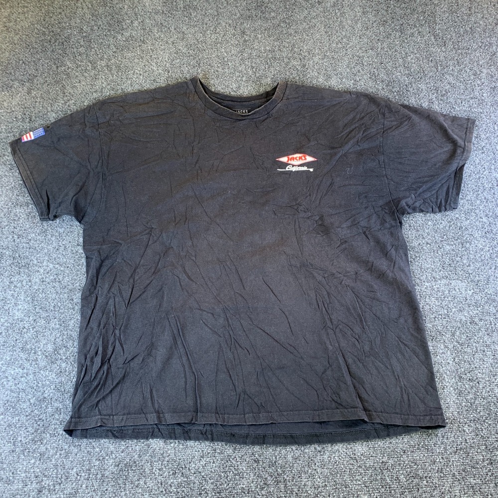 Jack's Surfboards California T Shirt Mens 2XL Black Graphic Short Sleeve Cotton